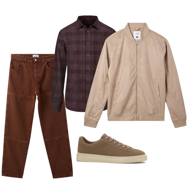 Outfit uomo - Total look #2113108. Stile Casual per Tutti i giorni. Abbinamento con sneakers, bomber, pantaloni, camicie.