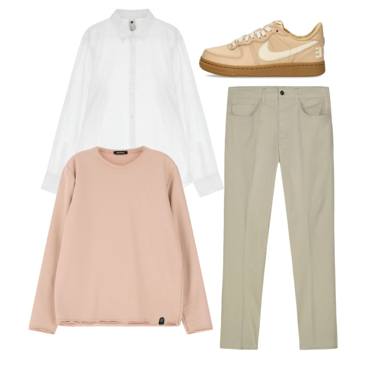 Outfit uomo - Total look. Stile Casual per Tutti i giorni. Abbinamento con camicie, felpe, pantaloni, sneakers.