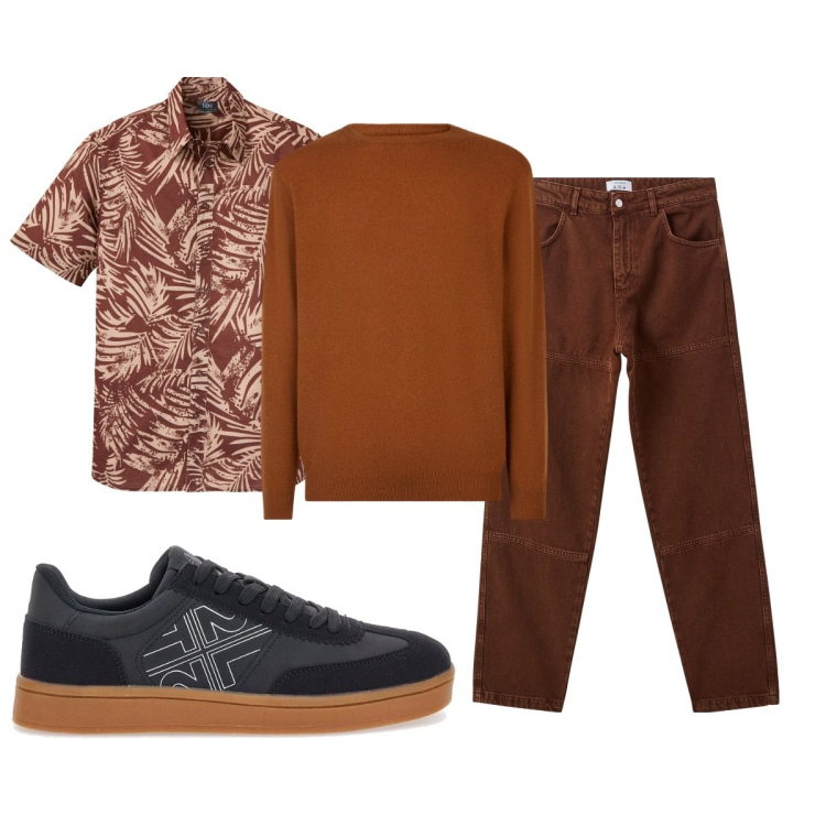 Outfit uomo - Total look #2113120. Stile Casual per Tutti i giorni. Abbinamento con camicie a manica corta, pantaloni, sneakers, maglieria.