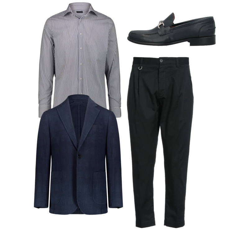 Outfit uomo - Serata. Stile Casual per Serata speciale. Abbinamento con pantaloni, scarpe stringate, giacche, camicie.