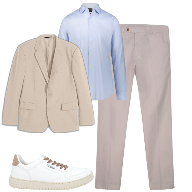 Outfit uomo - City. Stile Urban per Tutti i giorni. Abbinamento con giacche, sneakers, camicie, pantaloni chino.