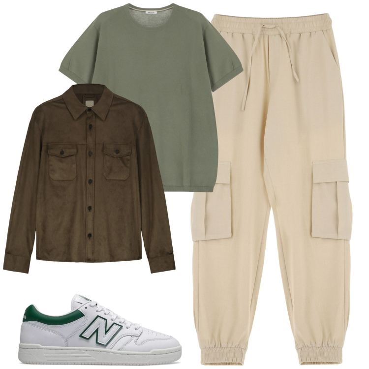 Outfit uomo - Total look #2113391. Stile Casual per Tutti i giorni. Abbinamento con sneakers, pantaloni cargo, t-shirt, giacche.