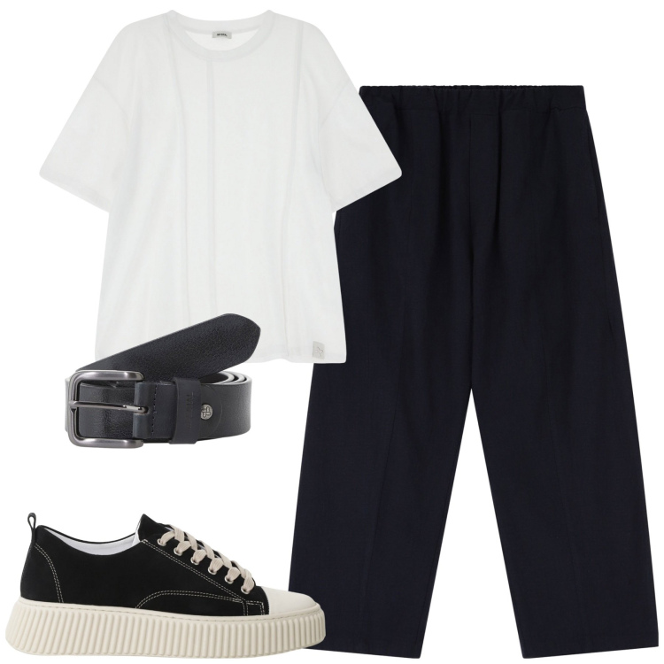 Outfit uomo - Total look #2113392. Stile Casual per Tutti i giorni. Abbinamento con sneakers, pantaloni chino, cinture, t-shirt.