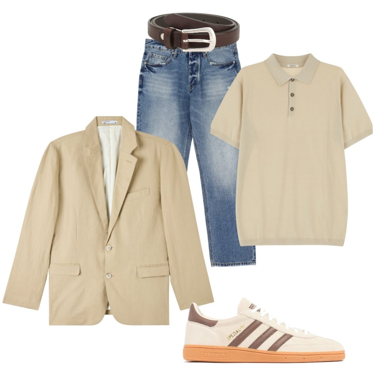 Outfit uomo - Total look #2113408. Stile Casual per Tutti i giorni. Abbinamento con giacche, jeans, cinture, polo, sneakers.