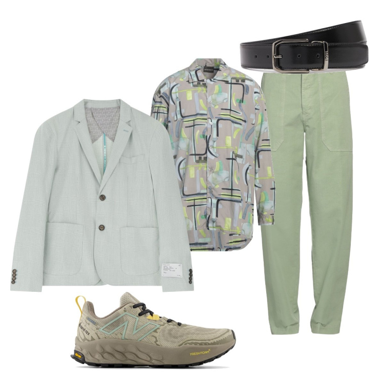 Outfit uomo - Total look #2113410. Stile Trendy per Tutti i giorni. Abbinamento con camicie, pantaloni, sneakers, giacche, cinture.