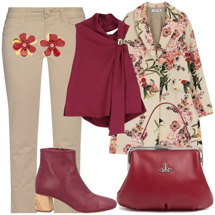 Outfit donna - Piove ancora..... Stile Casual chic per Tutti i giorni. Abbinamento con pantaloni, stivaletti, trench, top, borse a mano, orecchini.
