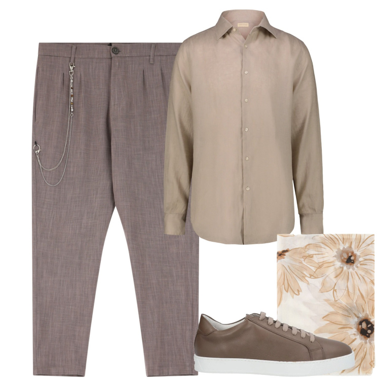 Outfit uomo - Total look #2113425. Stile Trendy per Tutti i giorni. Abbinamento con sneakers, pantaloni, sciarpe e foulard, camicie.
