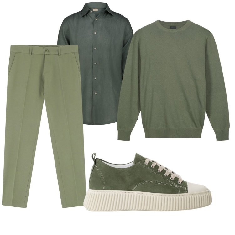 Outfit uomo - Total look #2113555. Stile Trendy per Tutti i giorni. Abbinamento con sneakers, jeans, camicie, maglieria.
