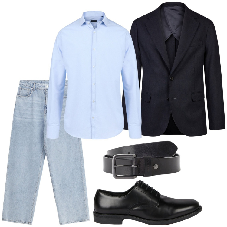 Outfit uomo - Camicia must have. Stile Trendy per Serata speciale. Abbinamento con cinture, jeans, giacche, scarpe stringate, camicie.