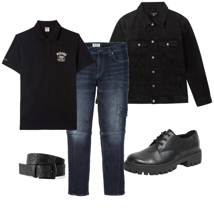 Outfit uomo - Total look #2113821. Stile Casual per Tutti i giorni. Abbinamento con jeans slim fit, cinture, polo, giacche, scarpe stringate.
