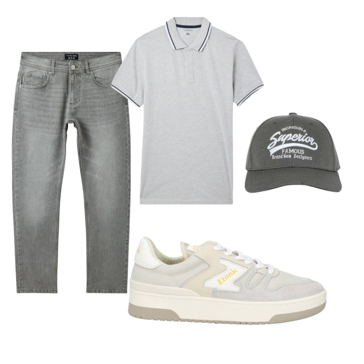 Outfit uomo - Total look #2113822. Stile Casual per Tutti i giorni. Abbinamento con sneakers, cappelli con visiera, polo, jeans.
