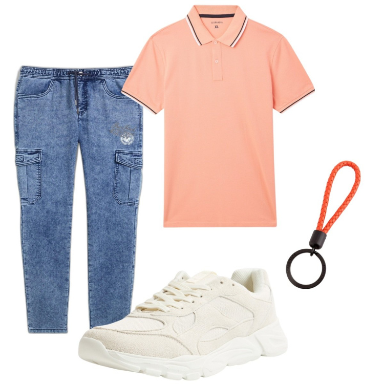 Outfit uomo - Total look #2113824. Stile Casual per Tutti i giorni. Abbinamento con jeans, polo, sneakers, portachiavi.