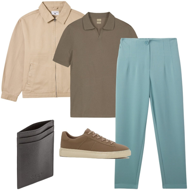 Outfit uomo - Il pantalone carta da zucchero. Stile Business/Elegante per Ufficio. Abbinamento con sneakers, pantaloni chino, giacche, polo, portafogli.