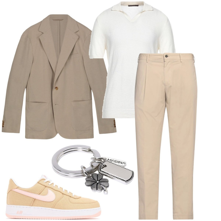 Outfit uomo - La t-shirt col colletto. Stile Business/Elegante per Cerimonia. Abbinamento con pantaloni, pullovers, portachiavi, giacche, sneakers.
