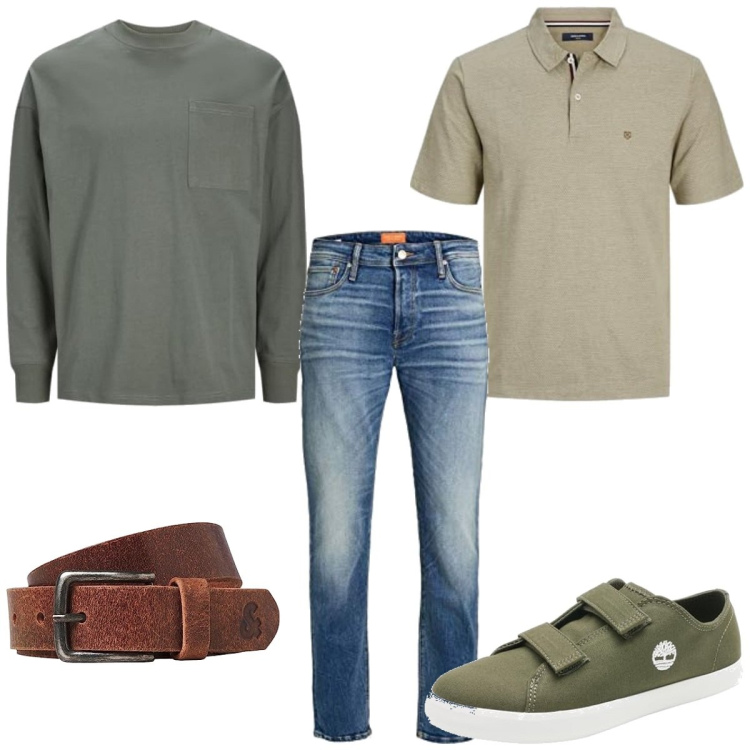 Outfit homme - Urban #2201. Style Urban pour Tous les jours. Assortir avec t-shirts, polos, jeans, sneakers, ceintures.