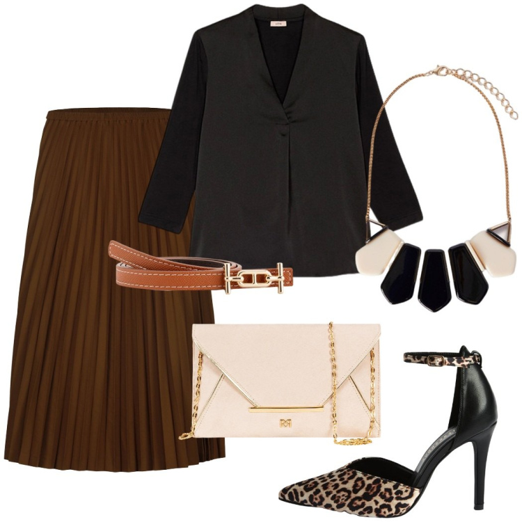 Outfit donna - La collana che aggiunge classe. Stile Chic per Cerimonia. Abbinamento con décolleté, pochette, gonne longuette, bluse, cinture, collane.