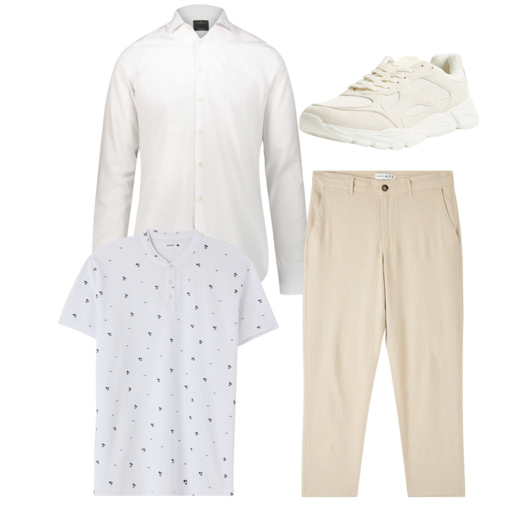 Outfit uomo - Total look. Stile Casual per Tutti i giorni. Abbinamento con sneakers, t-shirt, pantaloni, camicie.