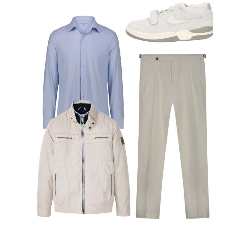 Outfit uomo - Total look. Stile Casual per Tutti i giorni. Abbinamento con giacche, sneakers, camicie, pantaloni.