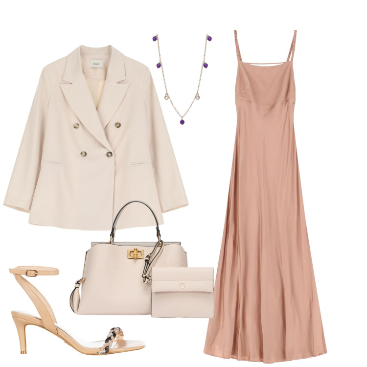 Outfit donna - Una collana per la cerimonia - @susystyl. Stile Chic per Cerimonia. Abbinamento con vestiti lunghi, collane, sandali in pelle, blazer, borse a mano.