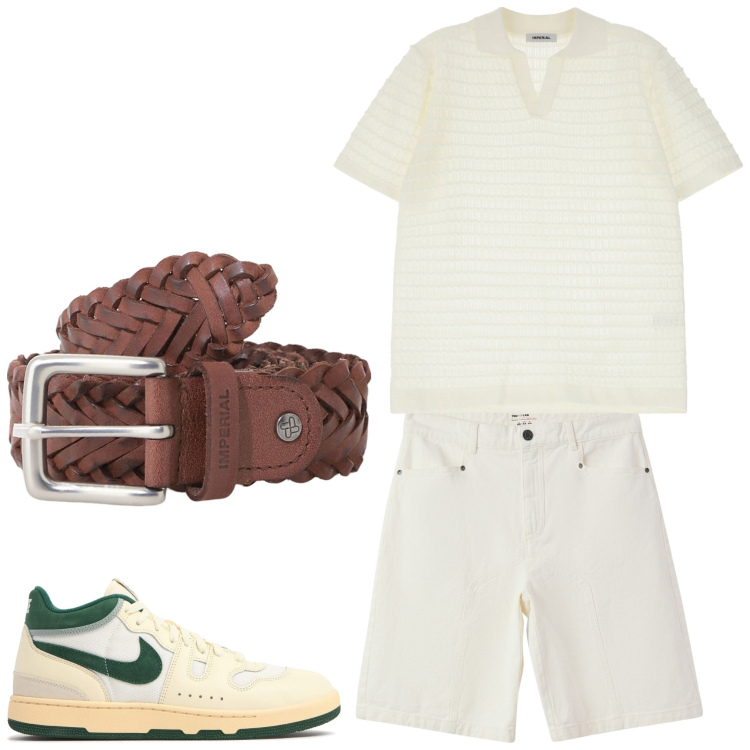 Outfit uomo - Pensieri d\'estate. Stile Casual per Tutti i giorni. Abbinamento con bermuda, cinture, polo, sneakers.