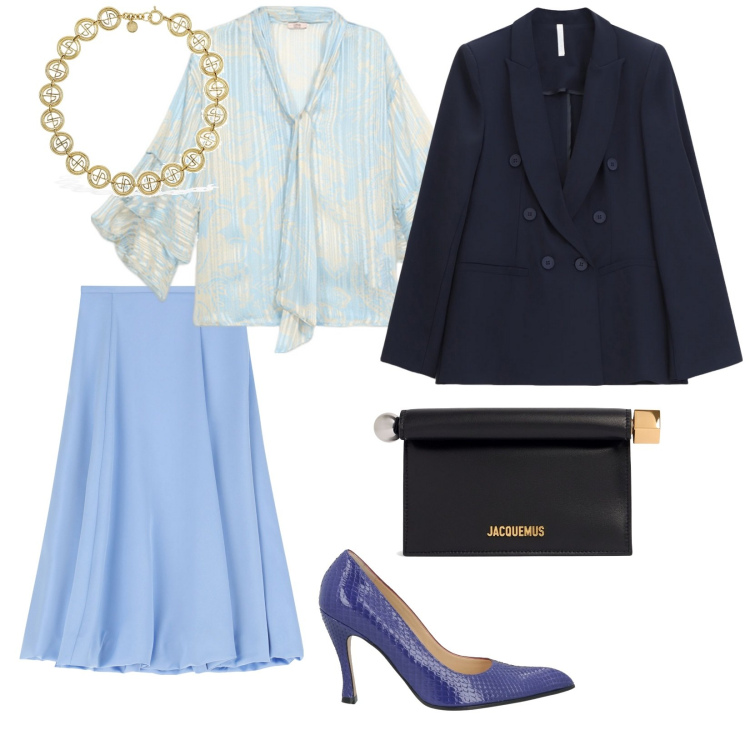 Outfit donna - Una collana per la cerimonia. per Cerimonia. Abbinamento con décolleté, gonne longuette, blazer, pochette, collane, bluse.