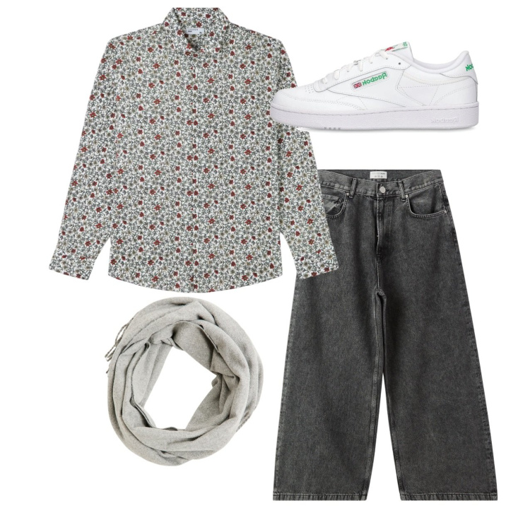 Outfit uomo - Total look. Stile Casual per Tutti i giorni. Abbinamento con camicie, jeans, sciarpe, sneakers.