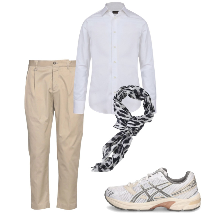 Outfit uomo - Chi ha una vita e chi non ce l\'ha. Stile Casual per Tutti i giorni. Abbinamento con pantaloni, sciarpe e foulard, camicie, sneakers.