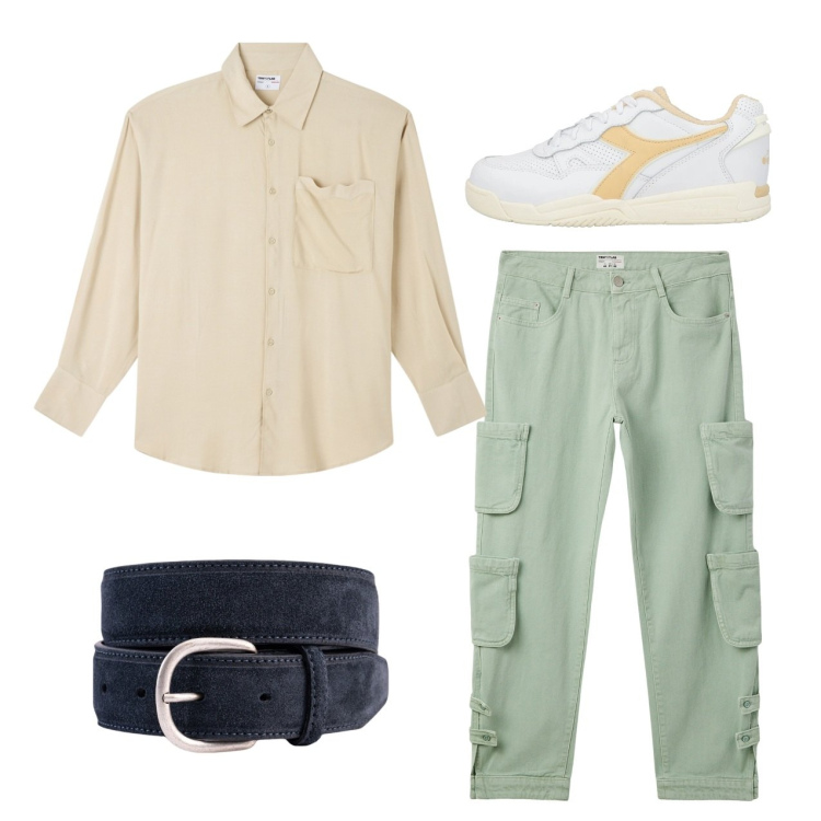 Outfit uomo - Total look. Stile Casual per Tutti i giorni. Abbinamento con sneakers, camicie, jeans, cinture.