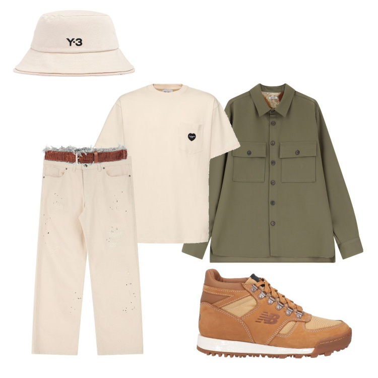 Outfit uomo - Total look #2115348. Stile Trendy per Tutti i giorni. Abbinamento con cinture, stivali e stivaletti, camicie, pantaloni, t-shirt, cappelli.