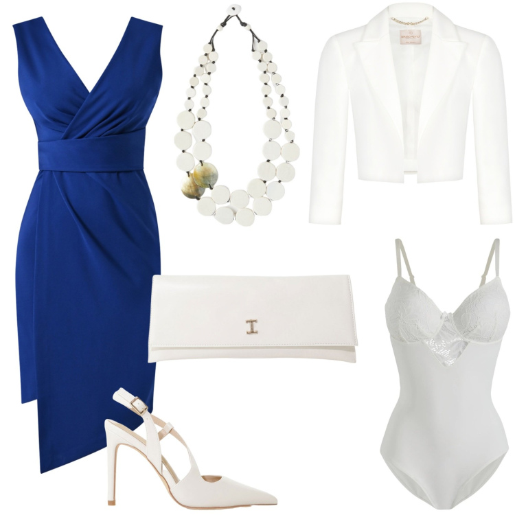 Outfit donna - Una collana per la cerimonia. Stile Chic per Cerimonia. Abbinamento con body, vestiti a tubino, bolero, décolleté, pochette, ciondoli.