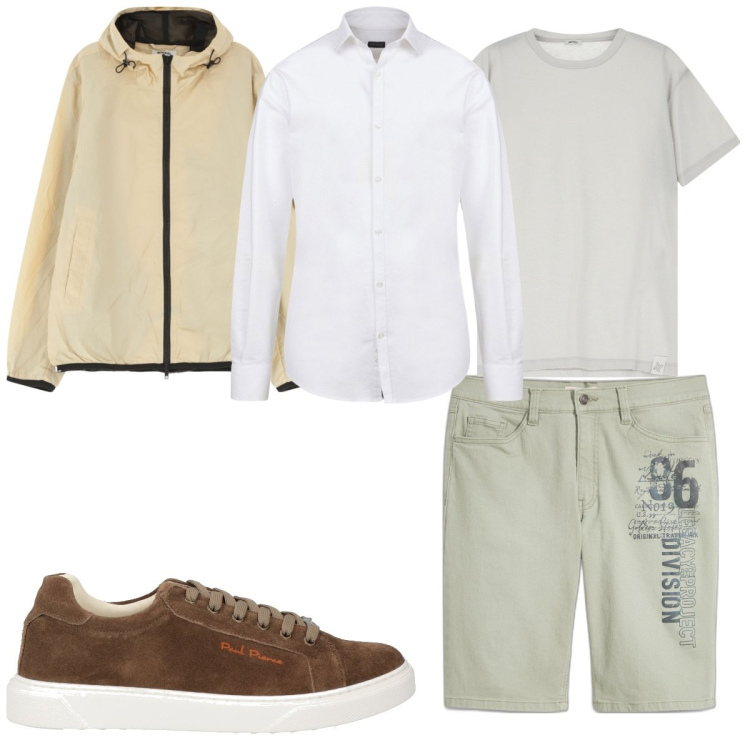 Outfit uomo - Total look #2115632. Stile Trendy per Tutti i giorni. Abbinamento con bermuda, sneakers, giacche, t-shirt, camicie.
