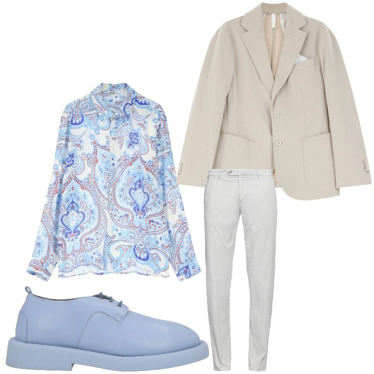 Outfit uomo - Una serata speciale. Stile Business/Elegante per Serata speciale. Abbinamento con pantaloni chino, scarpe stringate, camicie, giacche.