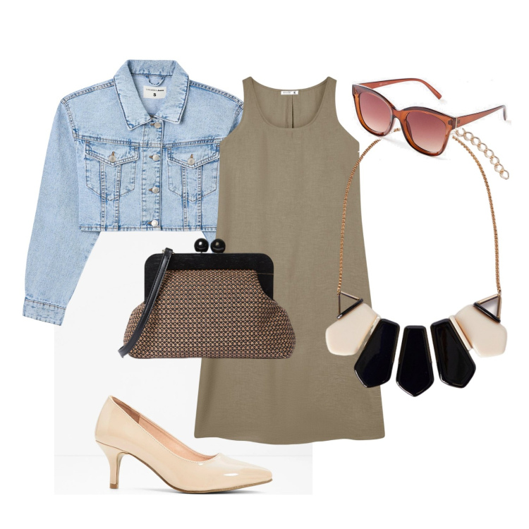 Outfit donna - Total look #2115743. Stile Casual chic per Serata fuori. Abbinamento con décolleté, occhiali da sole, vestiti lunghi, blazer, clutch, collane.