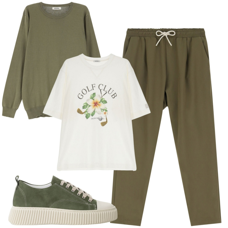 Outfit uomo - City. Stile Trendy per Tutti i giorni. Abbinamento con maglieria, sneakers, t-shirt, pantaloni.