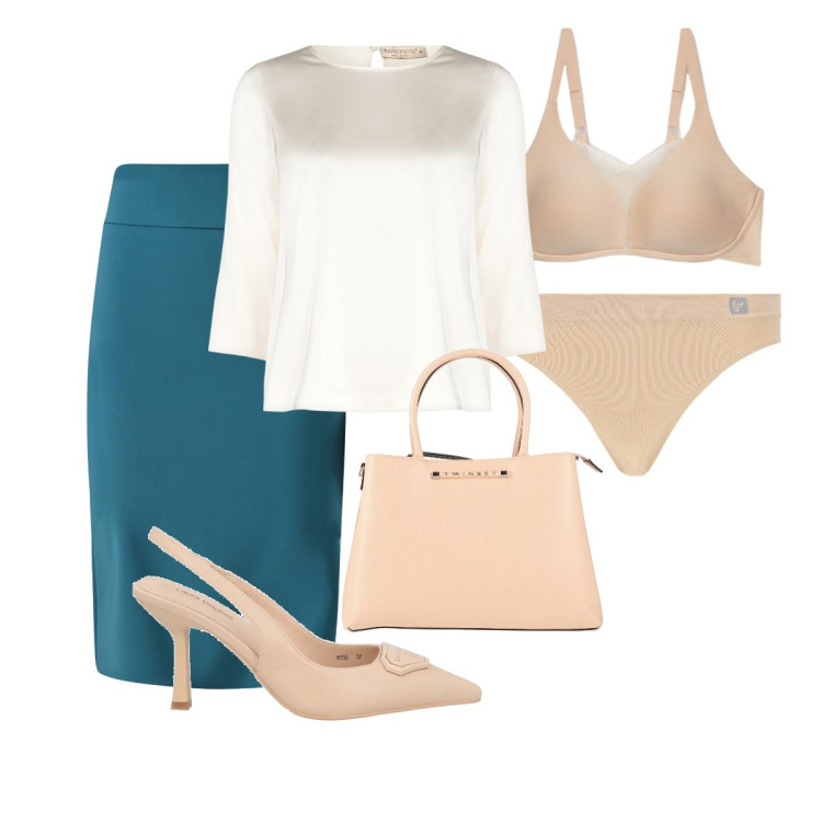 Outfit donna - Total look #2115780. Stile Basic per Tutti i giorni. Abbinamento con borse a mano, décolleté, bluse, gonne, perizomi, reggiseni.