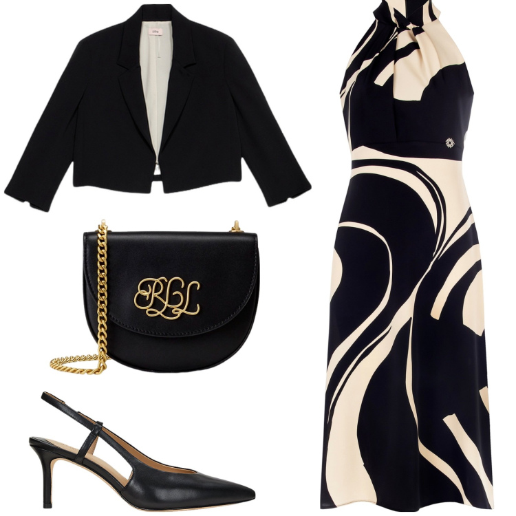 Outfit donna - Bantoa - Cerimonia con stile. Stile Glamour per Cerimonia. Abbinamento con vestiti midi/longuette, décolleté, borse a tracolla, bolero.