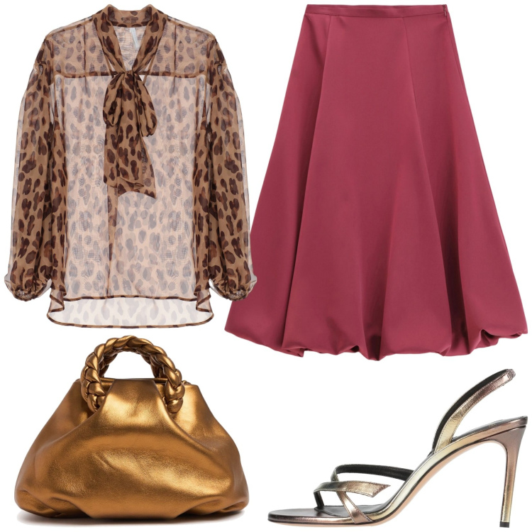 Outfit donna - Festa di laurea. Stile Glamour per Tutti i giorni. Abbinamento con sandali in pelle, camicie, gonne longuette, borse a mano.