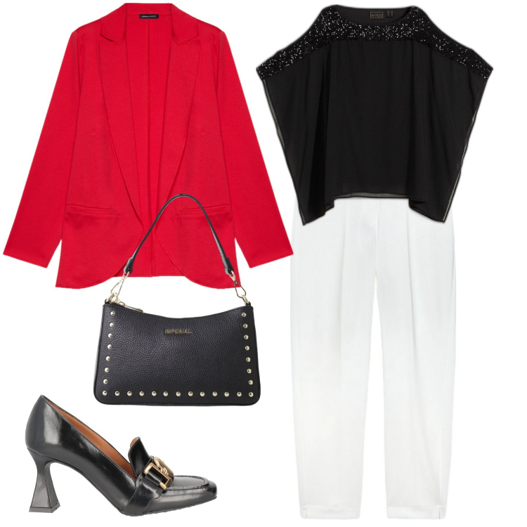 Outfit donna - Remember. Stile Casual per Tutti i giorni. Abbinamento con tuniche, mocassini, borse a spalla, pantaloni, blazer.