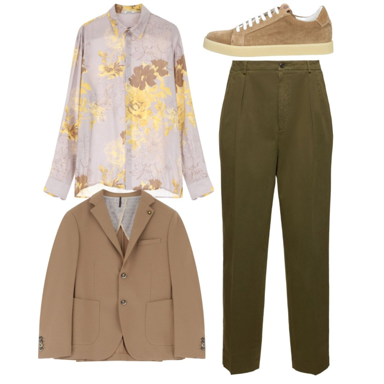 Outfit uomo - Total look. Stile Casual per Tutti i giorni. Abbinamento con sneakers, camicie, giacche, pantaloni.