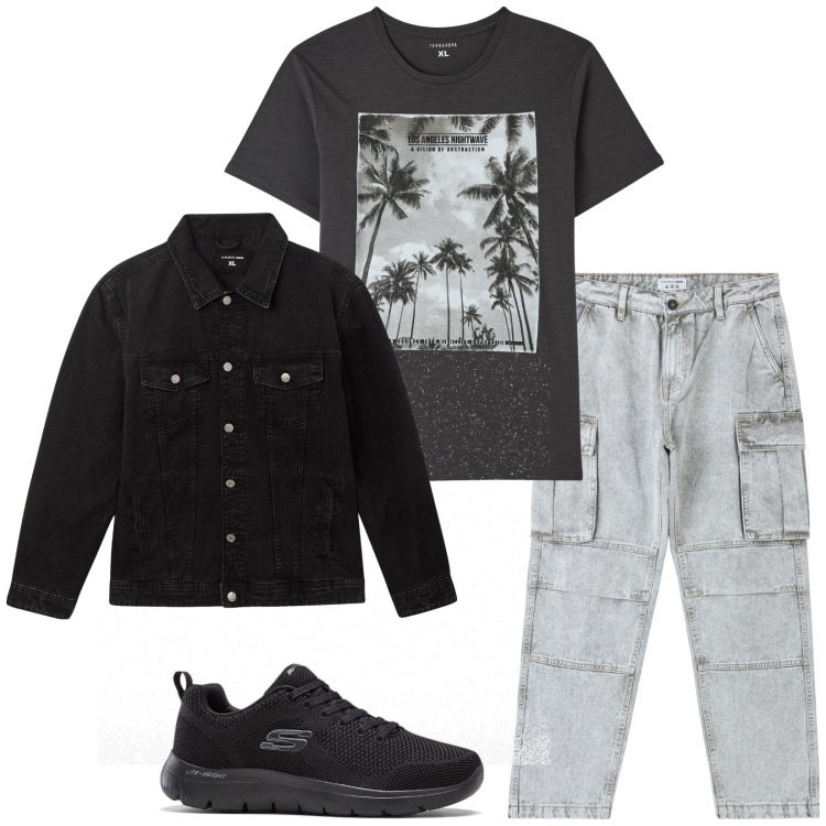 Outfit uomo - Total look #2116438. Stile Casual per Tutti i giorni. Abbinamento con sneakers, jeans, t-shirt, giacche.