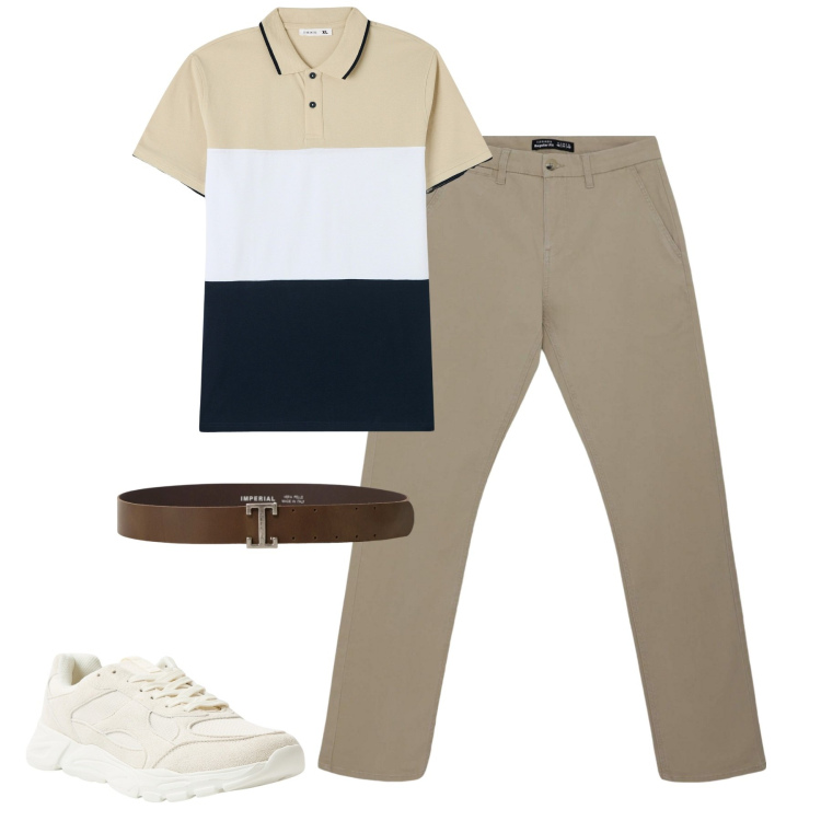 Outfit uomo - Total look #2116518. Stile Urban per Tutti i giorni. Abbinamento con polo, pantaloni chino, sneakers, cinture.