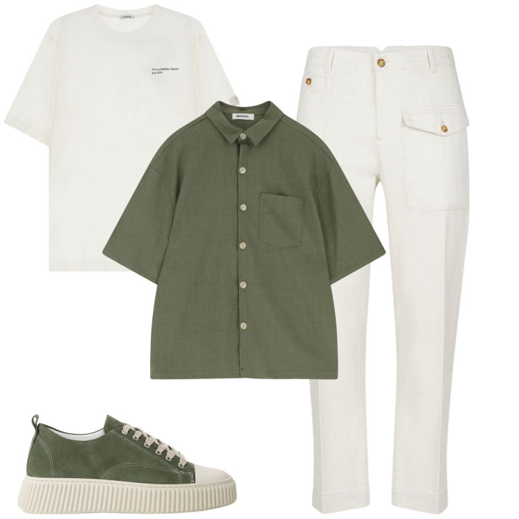 Outfit uomo - City. Stile Casual per Tutti i giorni. Abbinamento con sneakers, t-shirt, camicie a manica corta, pantaloni.