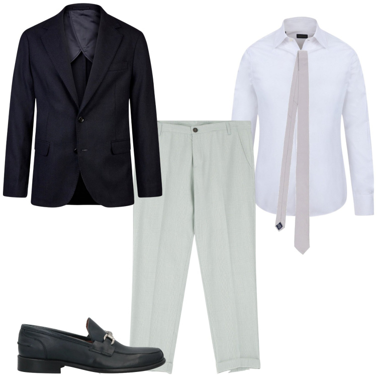 Outfit uomo - Mix and match. Stile Business/Elegante per Ufficio. Abbinamento con scarpe stringate, pantaloni, giacche, camicie, cravatte.
