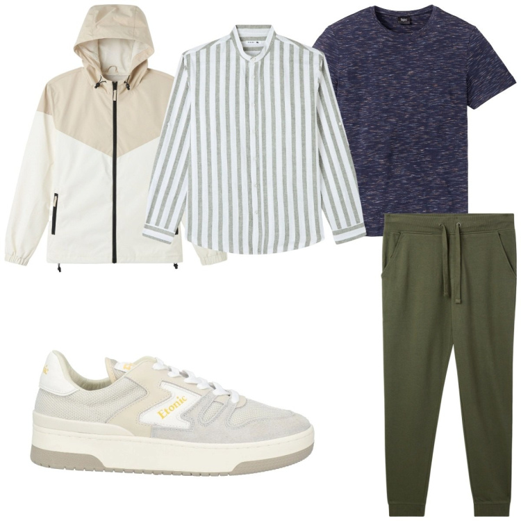 Outfit uomo - Total look #2116641. Stile Trendy per Tutti i giorni. Abbinamento con t-shirt, sneakers, camicie, giacche, pantaloni.
