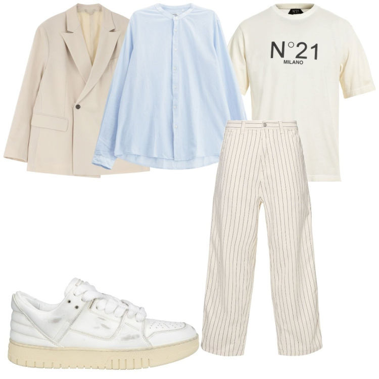 Outfit uomo - Total look #2116650. Stile Trendy per Tutti i giorni. Abbinamento con sneakers, t-shirt, giacche, camicie, jeans.