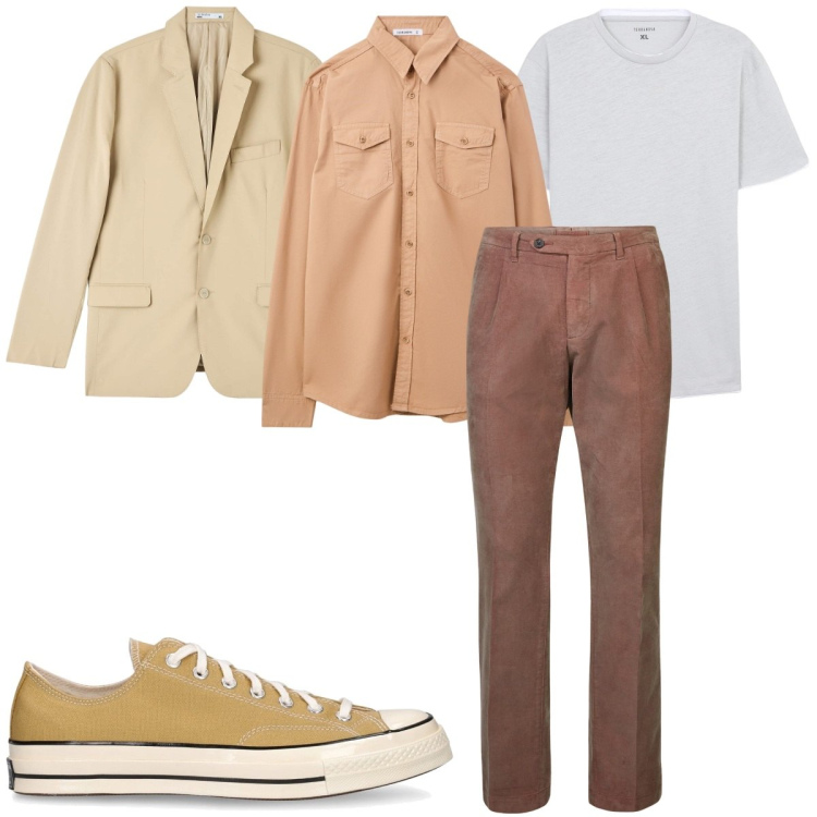 Outfit uomo - Total look #2116733. Stile Trendy per Tutti i giorni. Abbinamento con giacche, t-shirt, camicie, pantaloni, sneakers.