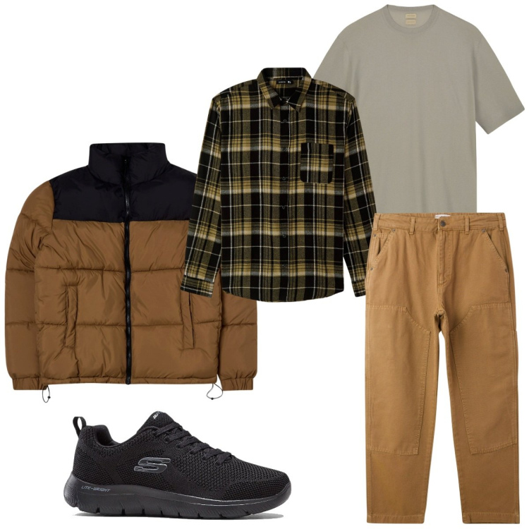 Outfit uomo - Total look #2116758. Stile Trendy per Tutti i giorni. Abbinamento con sneakers, camicie, giacche, pantaloni, t-shirt.