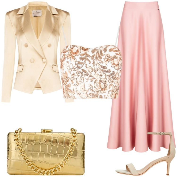 Outfit donna - Giallo Burro - Il colore che incanta la. Stile Glamour per Cerimonia. Abbinamento con blazer, gonne, top, clutch, sandali in pelle.