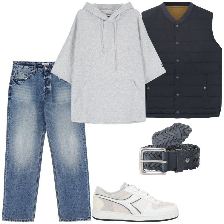 Outfit uomo - La felpa a mezza manica. Stile Casual per Tutti i giorni. Abbinamento con sneakers, jeans, cinture, felpe con cappuccio, gilet.