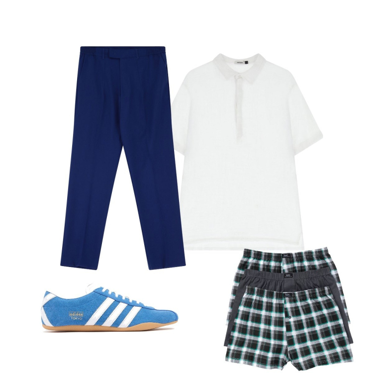 Outfit uomo - Total look #2116956. Stile Casual per Tutti i giorni. Abbinamento con boxer, pantaloni, polo, sneakers.